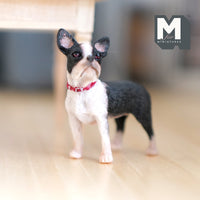 Miniature French Bulldog 1:12 Scale Dollhouse Pet Dog 1-5/8 inch long (cast resin) - I046