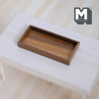 1:12 Scale Miniature Wood Rectangular Serving Tray, 2-5/16 inch long, DIY Dollhouse Supply (walnut)