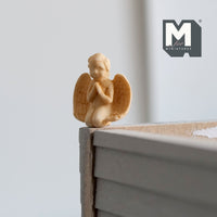 Dollhouse Praying Cherub Fairy Tale 1:12 Scale Miniature Angel Figurine 15/16 inch tall (cast resin) (beige) - I052