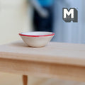 1:12 Scale Miniature Ceramic Bowl, 1 inch dia., DIY Dollhouse Supply (white and red)