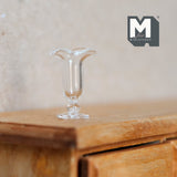 Miniature Sundae Glass 1:12 Scale Dollhouse Ice Cream Dessert Goblet Glass Cup 3/4 inch tall (real glass) - H020