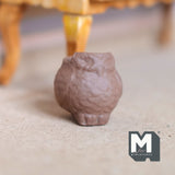 Dollhouse Terracotta Owl Planter 1:12 Scale Miniature Clay Flower Pot Vase 1 inch tall - H020