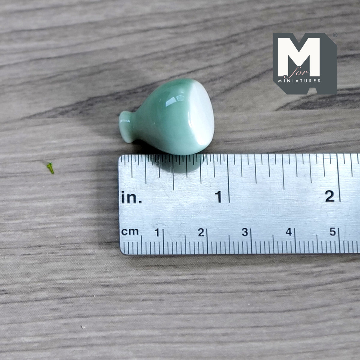 Dollhouse Miniature Ceramic Vase 1:12 Scale Garden Accessories Flower Planter Pot 13/16 inch tall (green) - B087
