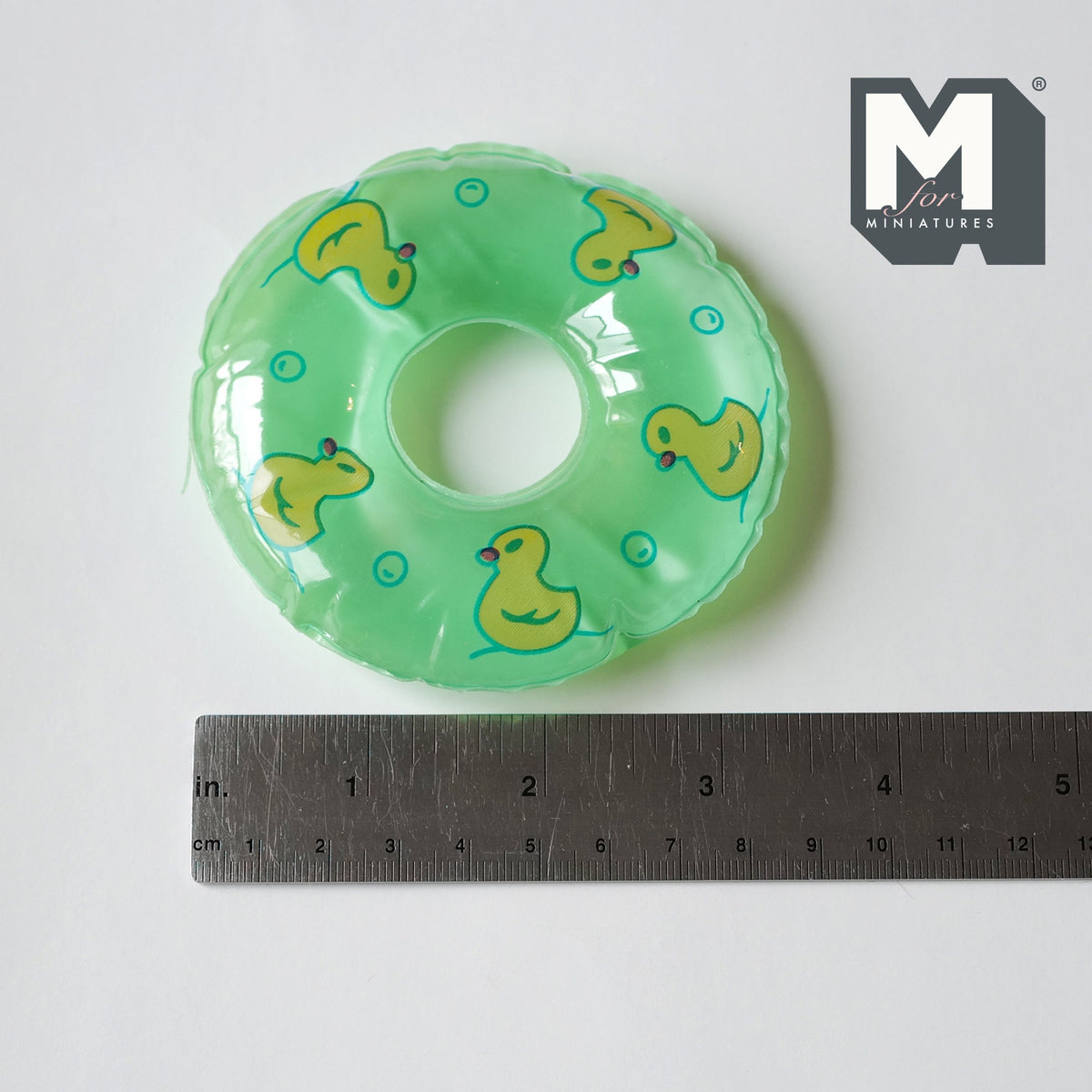 Miniature Round Pool Float 1:12 Scale Dollhouse Swimming Pool Tube Inflated Pool Raft 3-3/8 inch dia. (green) - J026