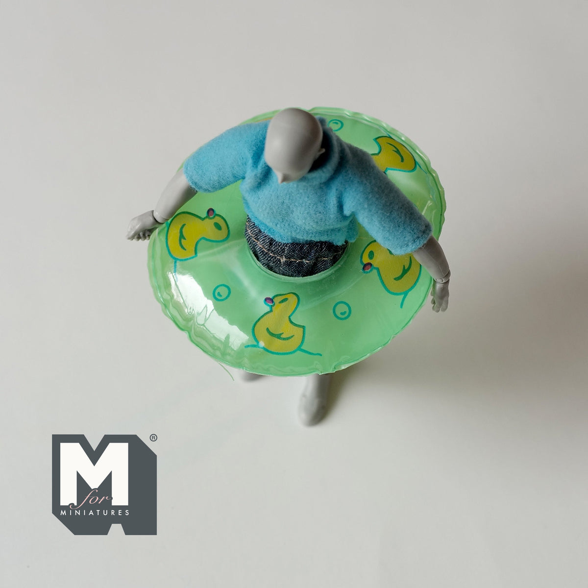 Miniature Round Pool Float 1:12 Scale Dollhouse Swimming Pool Tube Inflated Pool Raft 3-3/8 inch dia. (green) - J026