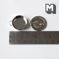 Dollhouse Metal Cooking Pot 1:12 Scale Miniature Pot with Lid Kitchenware Metal Cookware (silver) - H023