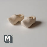 Miniature Dutch Clogs Set of 2 , 1:12 Scale Wooden Shoes Klompen 1-1/8 inch long - H016