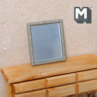 Dollhouse Ornate Rectangular Frame and Mirror with Protection Film 1:12 Scale Miniature Mirror (plastic) - H026