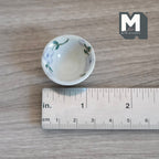 Bol miniature en céramique à l'échelle 1:12 avec motif de feuilles, 3 cm de diamètre, accessoire pour maison de poupée DIY (bleu clair)