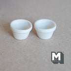 1:12 Scale Miniature Terracotta Clay Flower Pots, Set of 2, 1/2 inch tall, DIY Dollhouse Supply (cream white)