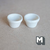 Dollhouse Terra Cotta Flower Pots Planters 1:12 Scale Miniature Terracotta Clay Pots Set of 2 , 1/2 inch tall (cream white) - I051