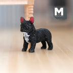1:12 Scale Miniature Standing French Bulldog Puppy, 1-3/8 inch long, DIY Dollhouse Supply (cast resin) (black)