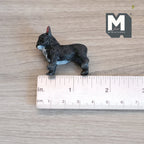 1:12 Scale Miniature Standing French Bulldog Puppy, 1-3/8 inch long, DIY Dollhouse Supply (cast resin) (black)