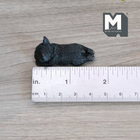 Miniature Sleeping French Bulldog Puppy 1:12 Scale Diorama Dog 1-9/16 inch long (cast resin) (black) - H046