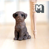 Miniature Sitting Labrador Puppy 1:12 Scale Diorama Dog 15/16 inch tall (cast resin) (brown) - H046