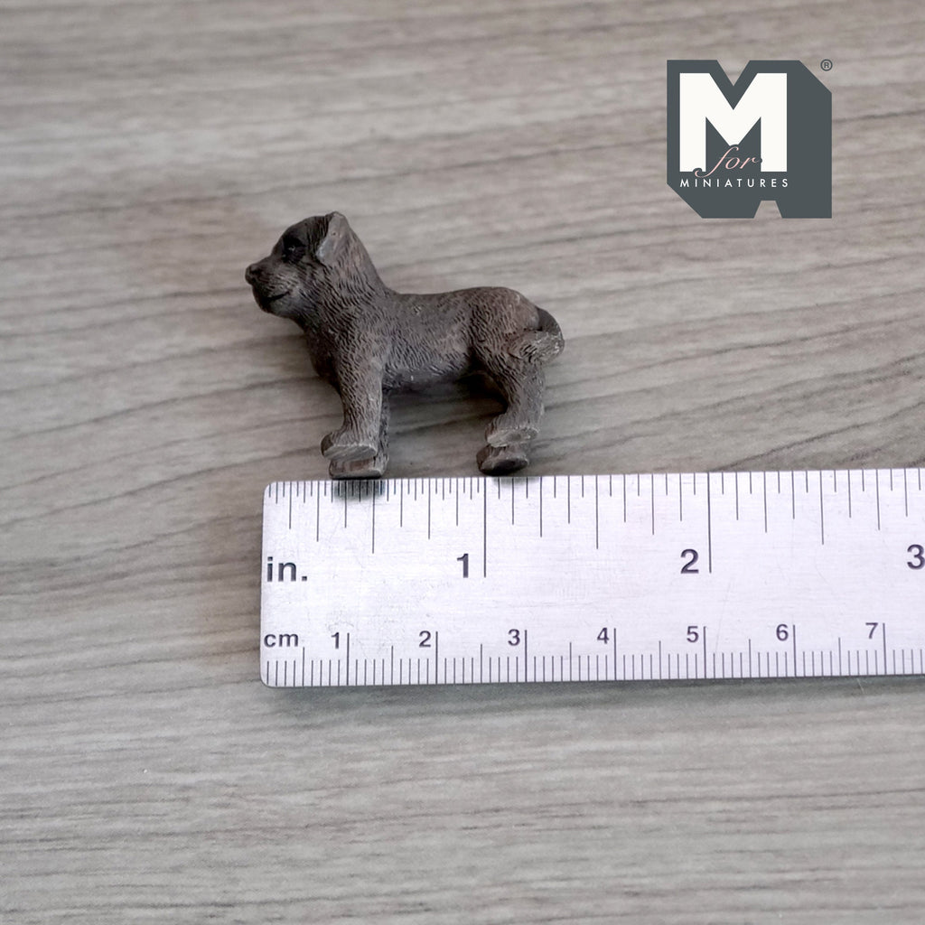 1:12 Scale Miniature Standing Labrador Puppy, 1-3/16 inch tall, DIY Dollhouse Supply (cast resin) (brown)