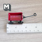 Chariot miniature en métal à l'échelle 1:12, poignée pivotante, 3,8 cm de long, accessoire pour maison de poupée DIY (rouge)