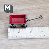 Dollhouse Supplies pulling cart 1:12 scale metal pull wagon (red) - H032
