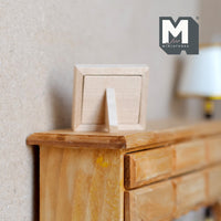 Miniature unpainted plain wood photo frame 1:12 scale dollhouse rectangular landscape picture frame 1-1/4 inch wide (small) - F042