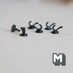1:12 Scale Miniature Black Metal Dollhouse Wall Hooks, Set of 6, 3/8 inch tall (black)