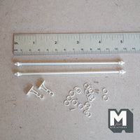 Dollhouse Double Curtain Rods and Rings , 1:12 Scale Miniature Drapery Rod Curtain Poles Curtain Rails 4-15/16 inch long - H034