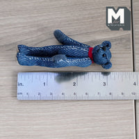 Miniature Bear in Blue Jeans Fabric 1:12 Scale Dollhouse Denim Plush Bear Movable Limbs 3-1/16 inch tall (from WMB) - H047