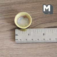 Miniature Ceramic Bowl with Crackle Glass 1:12 Scale Dollhouse Salad Bowl 1-1/8"(Dia.) (light yellow) - H017