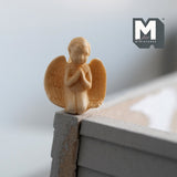 Dollhouse Praying Cherub Fairy Tale 1:12 Scale Miniature Angel Figurine 15/16 inch tall (cast resin) (beige) - I052