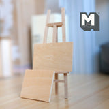 Dollhouse Unpainted Canvas Easel Stand and Painting Board 1:12 Scale Unfinished Painting Easel Tripod Easel Drawing Stand - I032