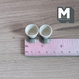 Dollhouse Ceramic Flower Pots Planters 1:12 Scale Miniature Clay Pots Set of 2 , 5/8 inch tall (light gray) - I051