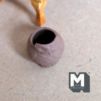 1:12 Scale Miniature Clay Owl Shaped Flower Pot, 1 inch tall, DIY Dollhouse Supply (brown)