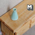 1:12 Scale Miniature Ceramic Cone Shaped Bottle Vase, Narrow Neck, 1-1/8 inch tall, DIY Dollhouse Supply (mint green)