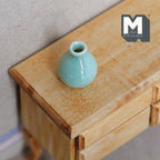 Dollhouse Miniature Ceramic Vase 1:12 Scale Garden Accessories Flower Planter Pot 13/16 inch tall (green) - B087