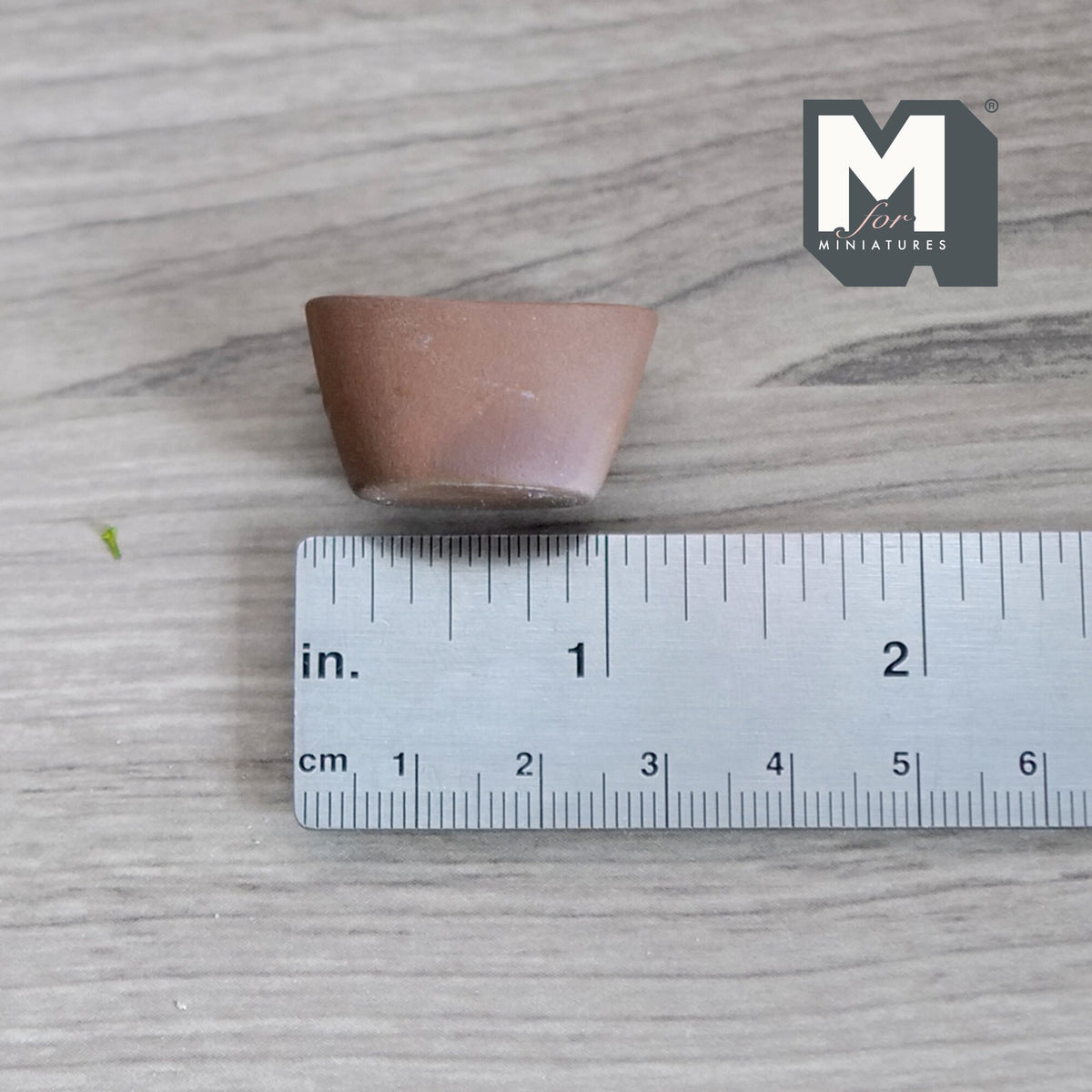 1:12 Scale Miniature Clay Oval Flower Pot, 11/16 inch tall, DIY Dollhouse Supply (brown)