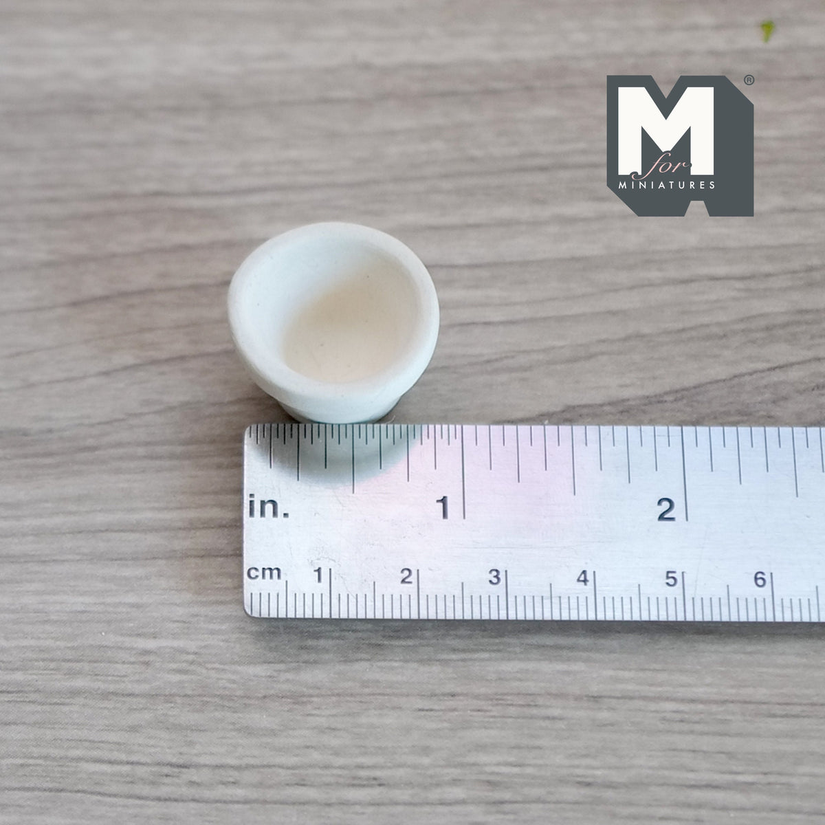 1:12 Scale Miniature Terracotta Clay Flower Pots, Set of 2, 1/2 inch tall, DIY Dollhouse Supply (cream white)
