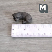 Miniature Sleeping Labrador Puppy 1:12 Scale Diorama Dog 1-7/16 inch long (cast resin) (brown) - H046