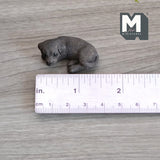 Miniature Sleeping Labrador Puppy 1:12 Scale Diorama Dog 1-7/16 inch long (cast resin) (brown) - H046