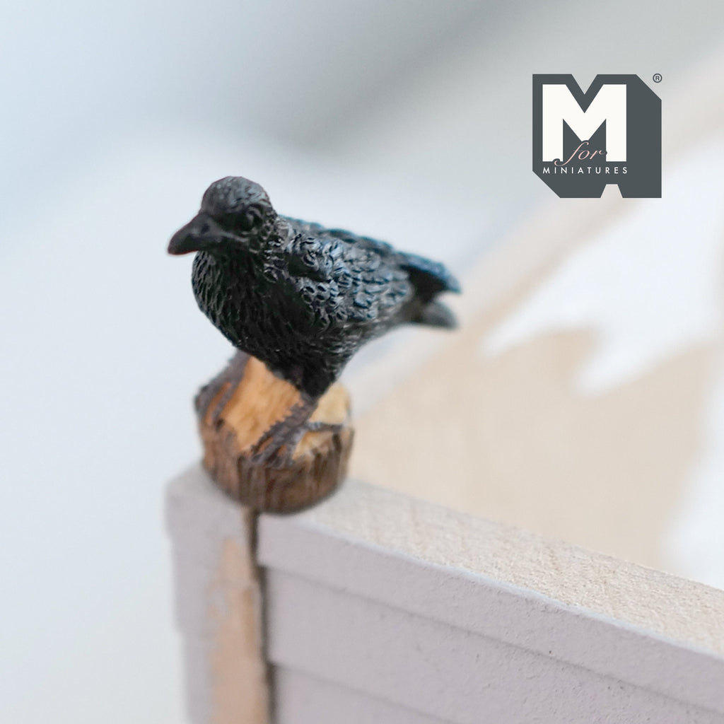 Miniature Crow 1:12 Scale Dollhouse Supplies Raven Animal Bird (cast resin) - H046