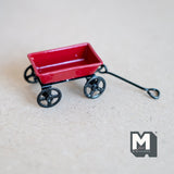 Dollhouse Supplies pulling cart 1:12 scale metal pull wagon (red) - H032
