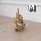 1:12 Scale Miniature Rhino Skull, 1-5/8 inch long, DIY Dollhouse Supply (cast resin) (beige)