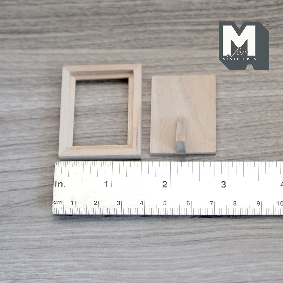 1:12 Scale Miniature Photo Frame Kit with Glazing and Backing, Unpainted, Self Assemble, Rectangular Portrait Frame 1-3/4 inch tall (medium)