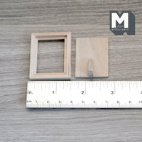 Miniature unpainted plain wood photo frame 1:12 scale dollhouse rectangular portrait picture frame 1-3/4 inch tall (medium) - F042