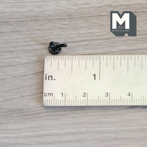1:12 Scale Miniature Black Metal Dollhouse Wall Hooks, Set of 6, 3/8 inch tall (black)