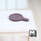 1:12 Scale Miniature Wood Round Cheese Board with Handle, 1-1/4 inch long, DIY Dollhouse Supply (brown)