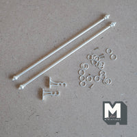 Dollhouse Double Curtain Rods and Rings , 1:12 Scale Miniature Drapery Rod Curtain Poles Curtain Rails 4-15/16 inch long - H034