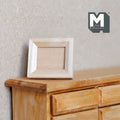 1:12 Scale Miniature Wood Photo Frame Kit, Unpainted, Self Assemble Stand, Rectangular Landscape Picture Frame, 1-1/4 inch wide (small)