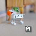 1:12 Scale Miniature Calaveras Dog Figurine with Red Nose, 1-9/16 inch long, DIY Dollhouse Supply (white)