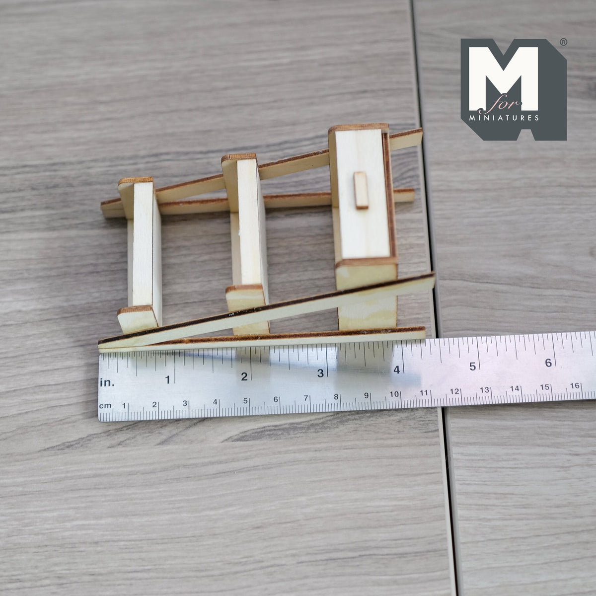 1:12 Scale Miniature Unpainted Wood Planter Shelf, 3 Tiers with Drawer, 4-5/16 inch tall, DIY Dollhouse Supply
