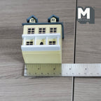 Miniatura a escala 1:12 casita con fachada y tejado abatibles, 2 habitaciones, 2-3/8 inch de alto, suministros DIY para casa de muñecas (madera) (amarillo claro)