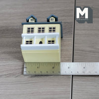 Miniature house with swing front wall and swing roof tiny house-in-a-house (light yellow) (wood) - D002